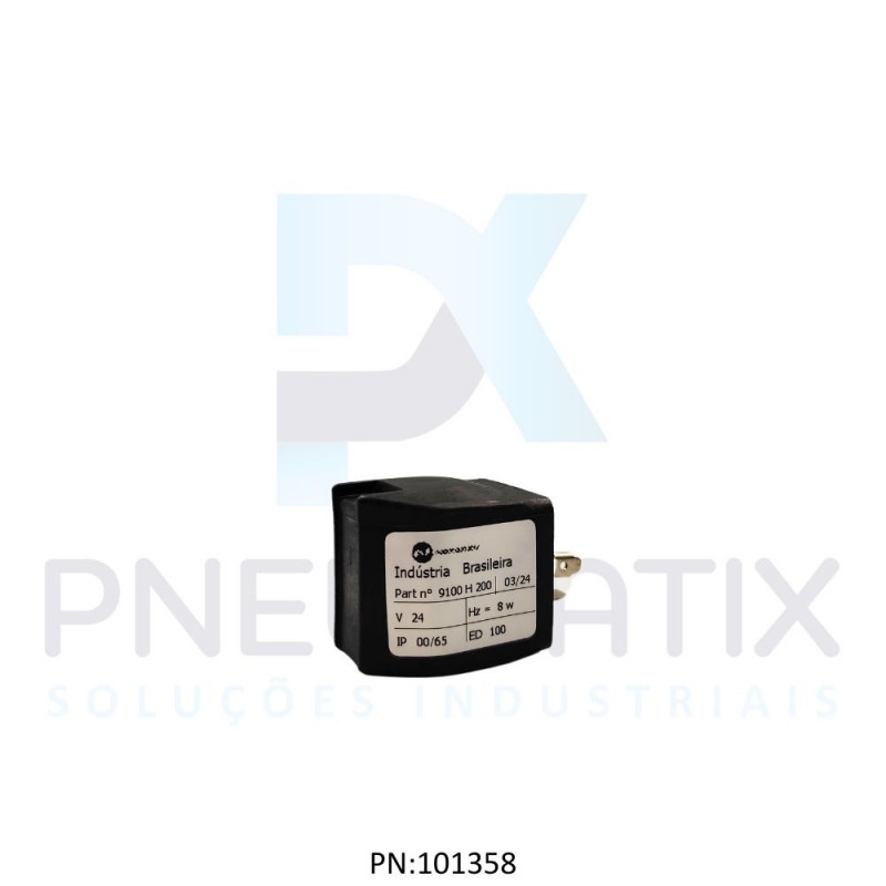 BOBINA TENSAO 24VCC POTENCIA 8 WATTS TAM.30MM NUCLEO 10MM SERIE CLICK ON 0000000.9100.02400 NORGREN