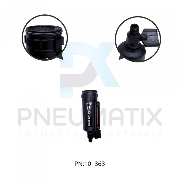 COPO METAL CURTO C/DRENO MANUAL LINHA 72 4203-50RL NORGREN