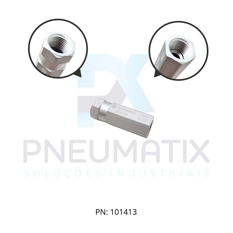 VALVULA RETENCAO ALUMINIO EM LINHA R.1/2 NPT T55A4800 NORGREN