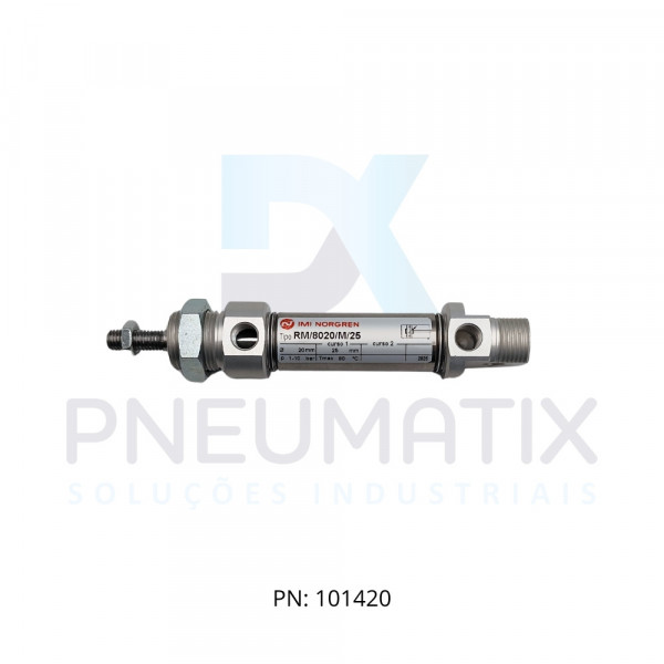 CILINDRO MINI ISO MAGNETICO AMORTECEDOR FIXO DIAM.20MM X CURSO 25MM RM/8020/M/25 NORGREN