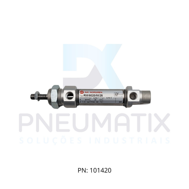 CILINDRO MINI ISO MAGNETICO AMORTECEDOR FIXO DIAM.20MM X CURSO 25MM RM/8020/M/25 NORGREN