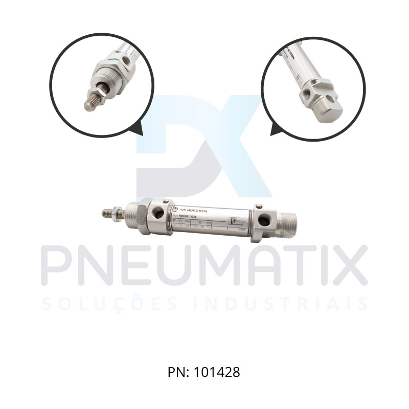 CILINDRO MINI ISO MAGNETICO AMORTECEDOR AJUSTAVEL DIAM.20MM X CURSO 25MM RM/8021/M/25 NORGREN