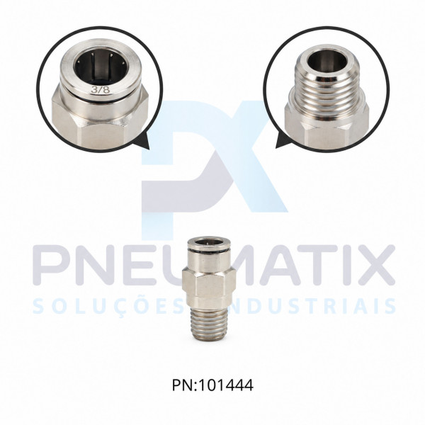 CONEXAO RETA MACHO METALICA 3/8 X R.1/4 NPT 124250628 NORGREN
