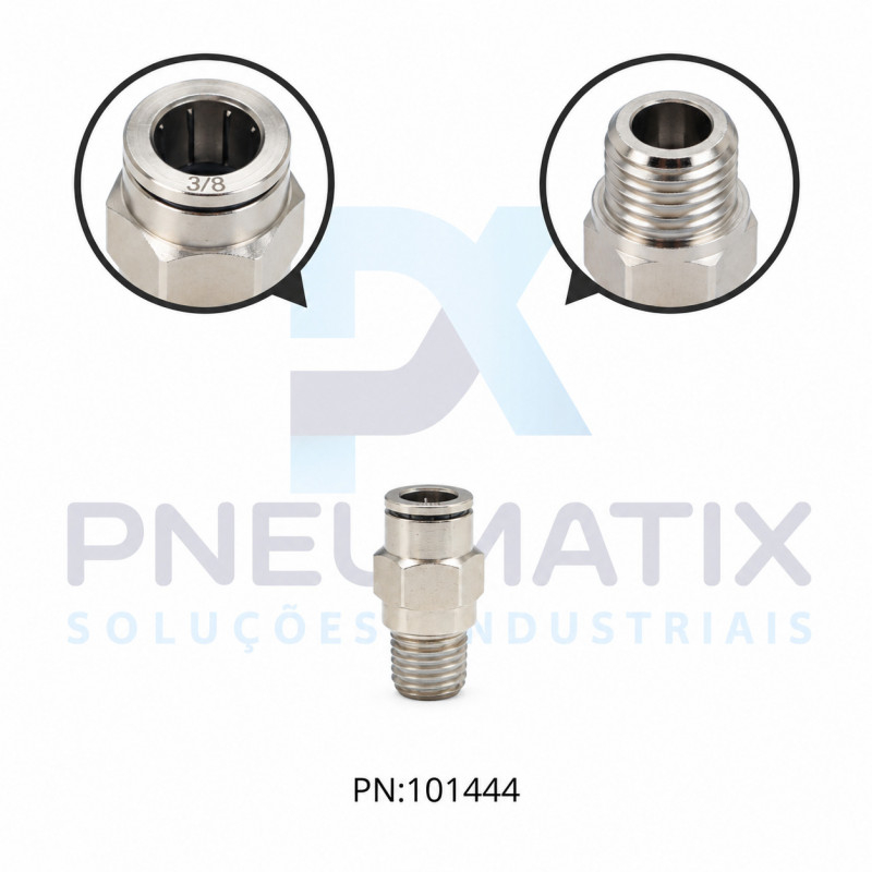 CONEXAO RETA MACHO METALICA 3/8 X R.1/4 NPT 124250628 NORGREN