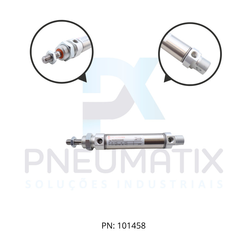 CILINDRO MINI ISO MAGNETICO AMORTECEDOR FIXO DIAM.25MM X CURSO 60MM RM/8025/M/60 NORGREN