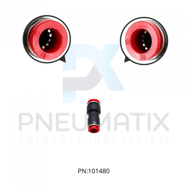 CONEXAO UNIAO RETA REDUTORA PLASTICA 10MM X 08MM C00201008 NORGREN