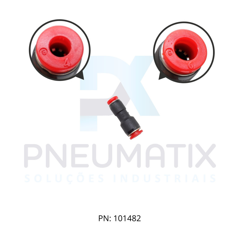 CONEXAO UNIAO RETA REDUTORA PLASTICA 06MM X 04MM C00200604 NORGREN CONEXAO UNIAO RETA REDUTORA PLASTICA 06MM X 04MM C00200604 NORGREN
