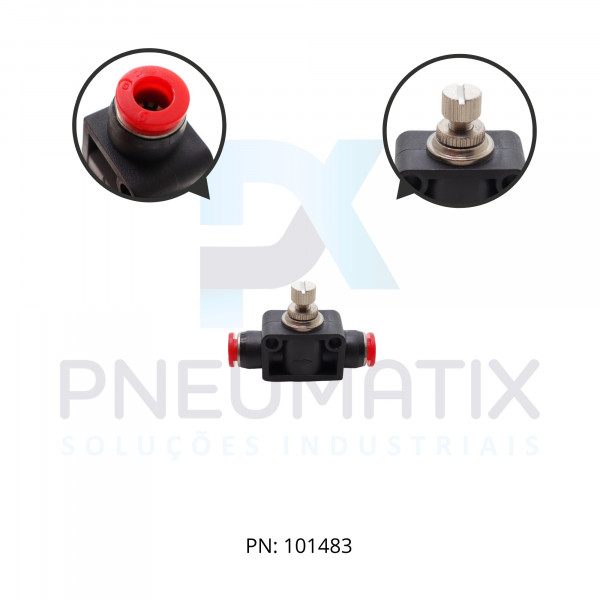 CONEXAO REGULADORA FLUXO PLASTICA EM LINHA 06MM C00GE0600 NORGREN