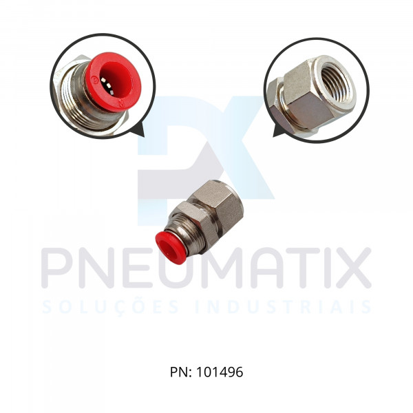 CONEXAO UNIAO P/PAINEL PLASTICA (PASSA MURO) 08MM X R.1/4 BSPP C02320828 NORGREN
