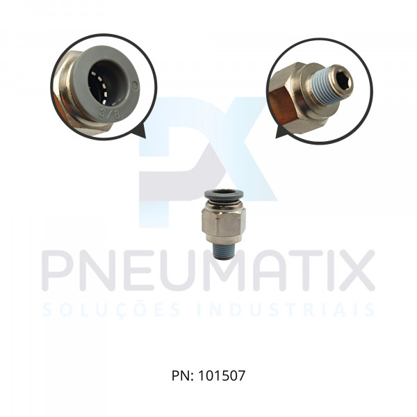 CONEXAO RETA MACHO METALICO 3/8 OD X R.1/8 NPT C24250618 NORGREN
