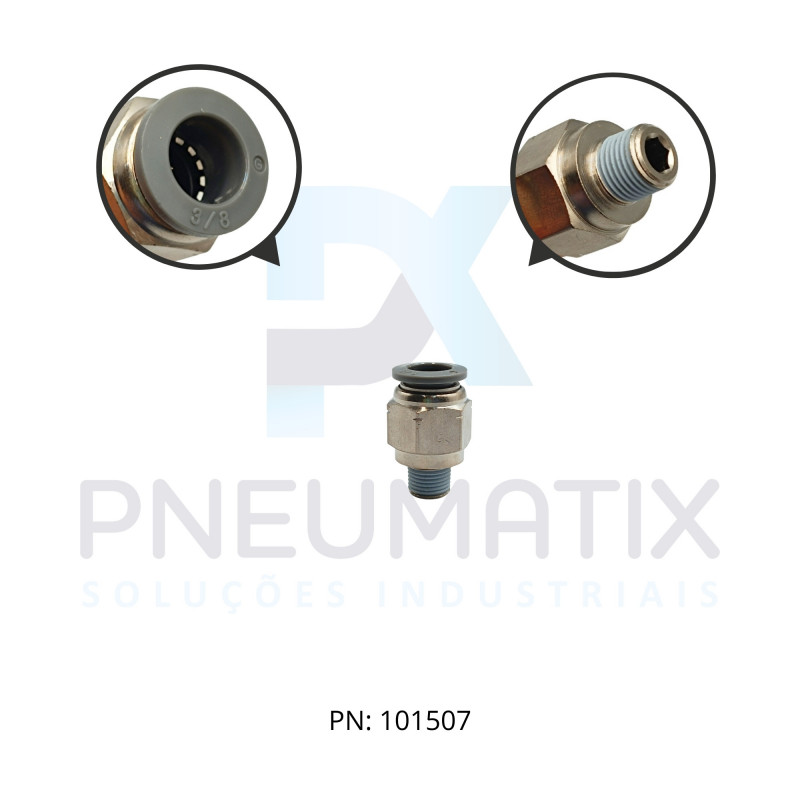 CONEXAO RETA MACHO METALICO 3/8 OD X R.1/8 NPT C24250618 NORGREN CONEXAO RETA MACHO METALICO 3/8 OD X R.1/8 NPT C24250618 NORGREN