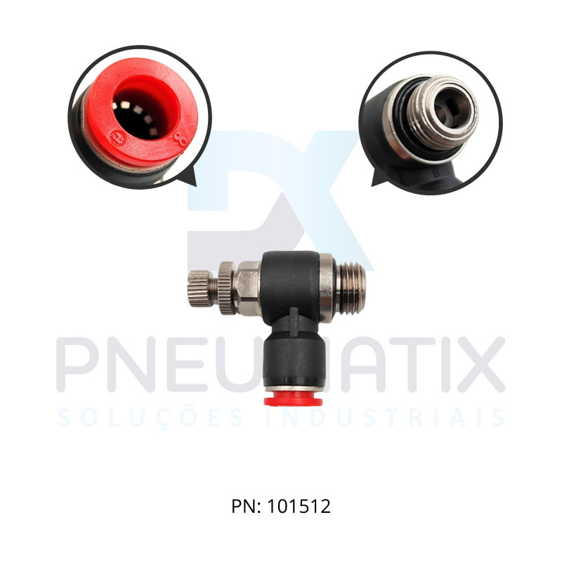CONEXAO REGULADORA DE FLUXO PLASTICA 08MM X R.1/4 BSPP C0K510828 NORGREN CONEXAO REGULADORA DE FLUXO PLASTICA 08MM X R.1/4 BSPP C0K510828 NORGREN