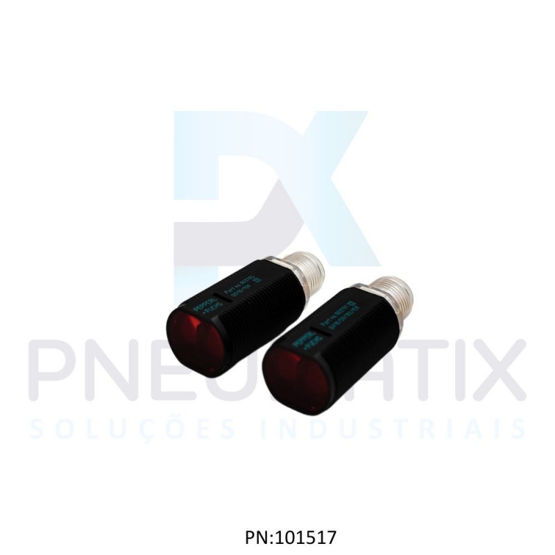 SENSOR FOTOEL.CIL.DIAM.18MM Sn:25M TP.BARREIRA ALIM.10-30VDC PNP NA M12 GD18/GV18/59/102/159 PN:188545 PEPPERL