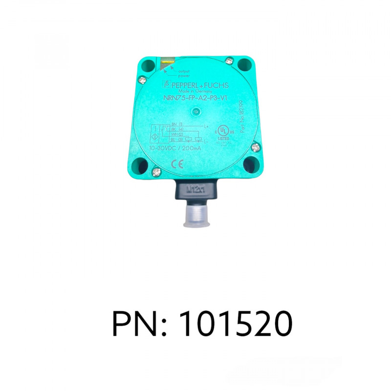 SENSOR IND.RETANGULAR Sn:75MM N.FAC.ALIM.10-30VDC PNP NA/NF M12 NRN75-FP-A2-P3-V1 PN:182199 PEPPERL