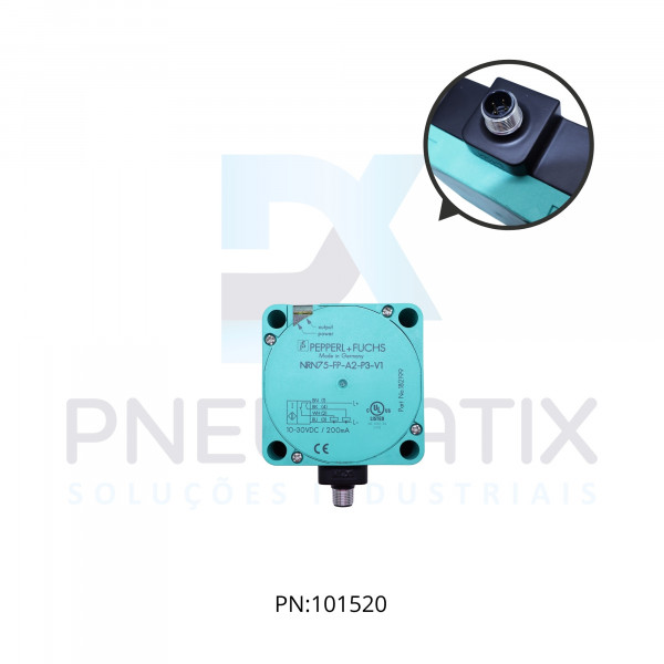 SENSOR IND.RETANGULAR Sn:75MM N.FAC.ALIM.10-30VDC PNP NA/NF M12 NRN75-FP-A2-P3-V1 PN:182199 PEPPERL