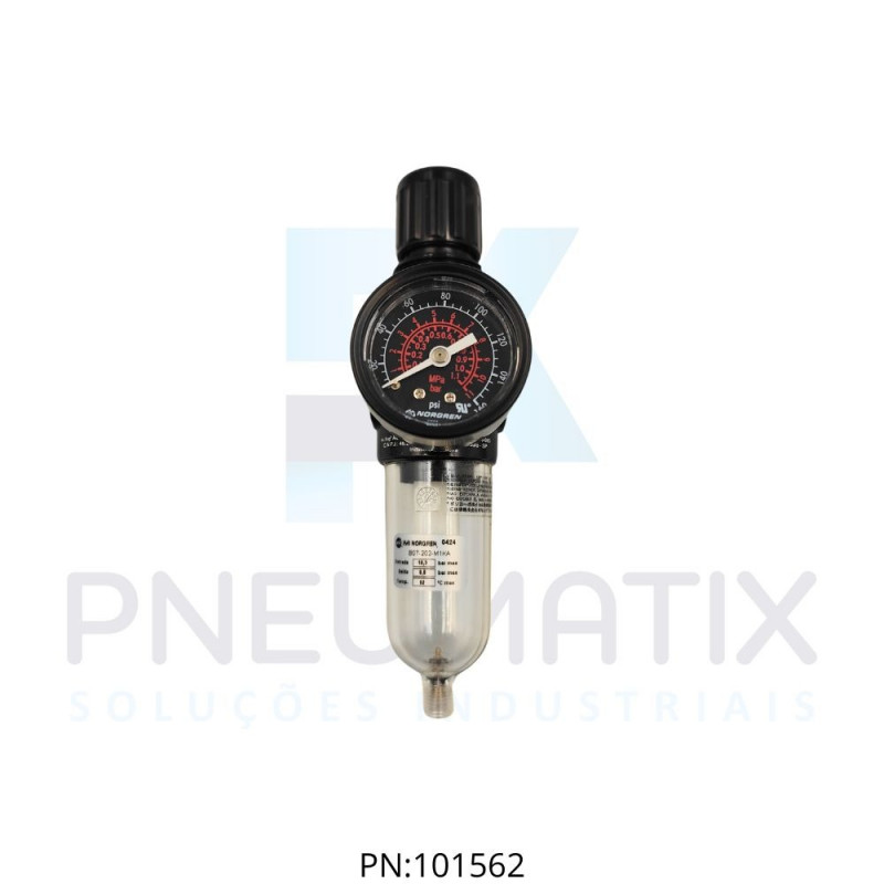FILTRO REGULADOR DE PRESSAO MINI R.1/4 NPT COPO POLICARBONATO DRENO MANUAL 5 MICRAS C/MANOMETRO B07-202-M1KA NORGREN FILTRO REGULADOR DE PRESSAO MINI R.1/4 NPT COPO POLICARBONATO DRENO MANUAL 5 MICRAS C/MANOMETRO B07-202-M1KA NORGREN