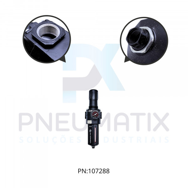 FILTRO REGULADOR DE PRESSAO R.3/4 BSPP COPO METALICO DRENO AUTOMATICO 40 MICRAS C/MANOMETRO B74G-6GK-AD3-RMG NORGREN FILTRO REGULADOR DE PRESSAO R.3/4 BSPP COPO METALICO DRENO AUTOMATICO 40 MICRAS C/MANOMETRO B74G-6GK-AD3-RMG NORGREN
