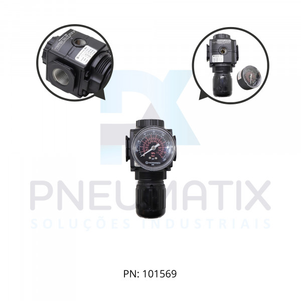 REGULADOR DE PRESSAO R.1/2 NPT C/MANOMETRO LINHA 73 R73G-4AK-RMG NORGREN