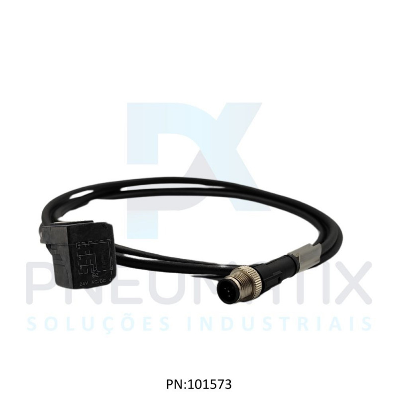 CABO C/CONECTOR P/BOBINA FORMATO BI 2+P TENSAO 24VAC/VDC C/LED CABO 2MTS M12 VMBI-2+P-2M-PUR-V1-G PN:456880 PEPPERL