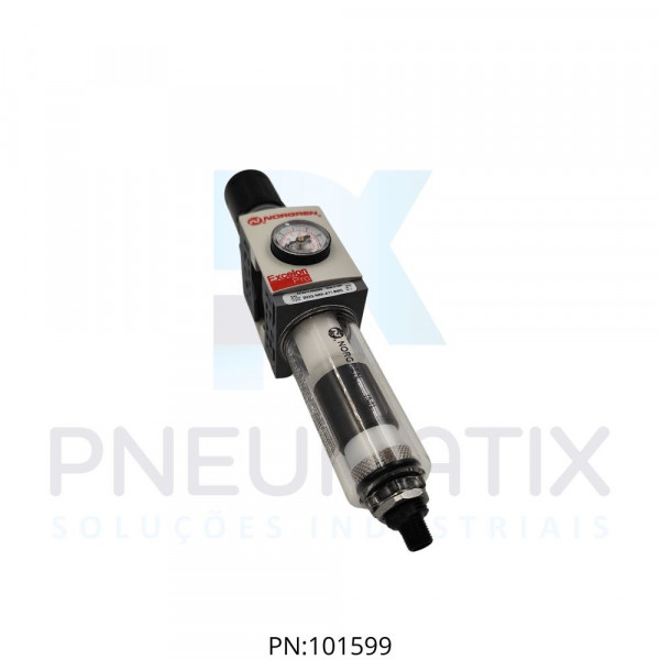 FILTRO REGULADOR DE PRESSAO S/ROSCA COPO POLICARBONATO DRENO AUTOMATICO 5 MICRAS C/MANOMETRO B92G-NNK-AT1-RMG NORGREN