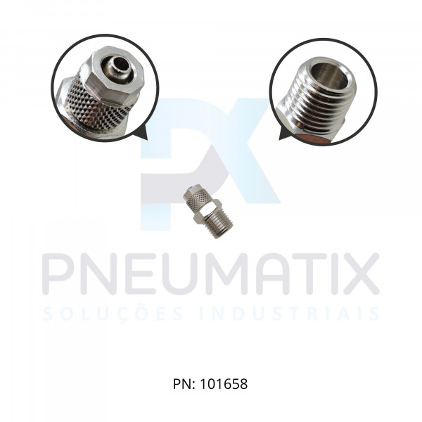 CONEXAO RETA MACHO METALICA PUSH ON 06MM X R.1/4 BSPT 241250628 NORGREN