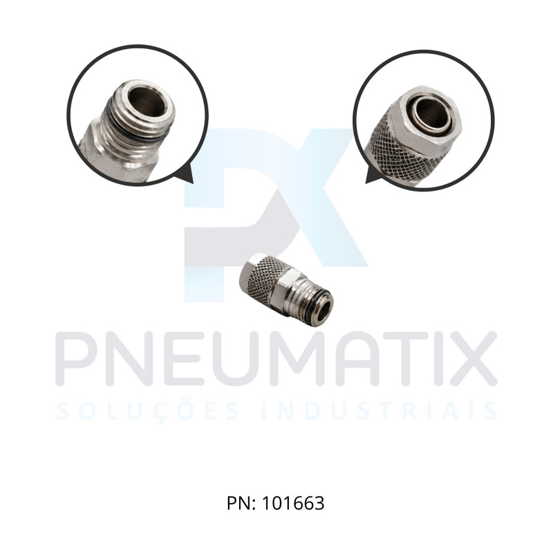 CONEXAO RETA MACHO METALICA PUSH ON 10MM X R.1/4 BSPT 241251028 NORGREN