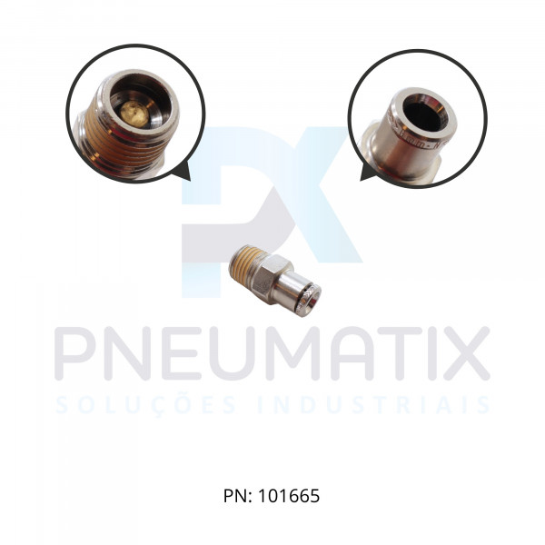 CONEXAO RETA MACHO METALICO 06MM X R.1/4 BSPT 101240628 NORGREN