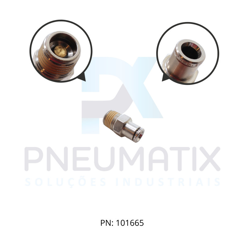 CONEXAO RETA MACHO METALICO 06MM X R.1/4 BSPT 101240628 NORGREN
