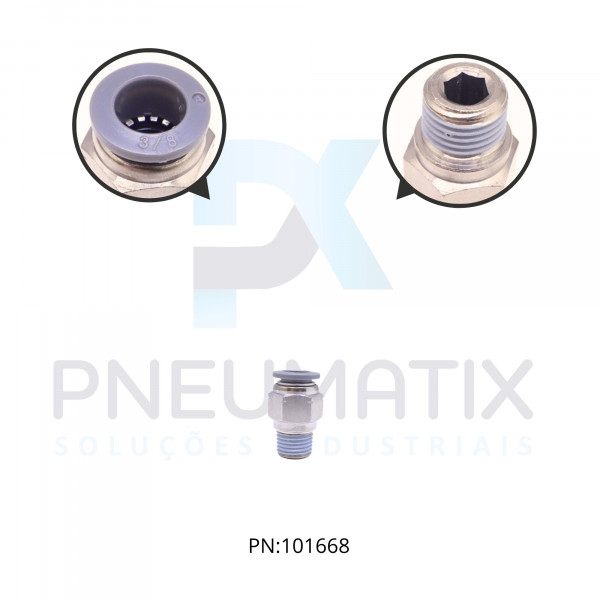 CONEXAO RETA MACHO PLASTICO 3/8 OD X R.1/4 NPT C/SEXTAVADO INTERNO C24250628 NORGREN CONEXAO RETA MACHO PLASTICO 3/8 OD X R.1/4 NPT C/SEXTAVADO INTERNO C24250628 NORGREN