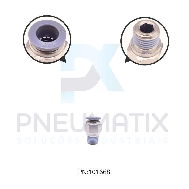 CONEXAO RETA MACHO PLASTICO 3/8 OD X R.1/4 NPT C/SEXTAVADO INTERNO C24250628 NORGREN CONEXAO RETA MACHO PLASTICO 3/8 OD X R.1/4 NPT C/SEXTAVADO INTERNO C24250628 NORGREN