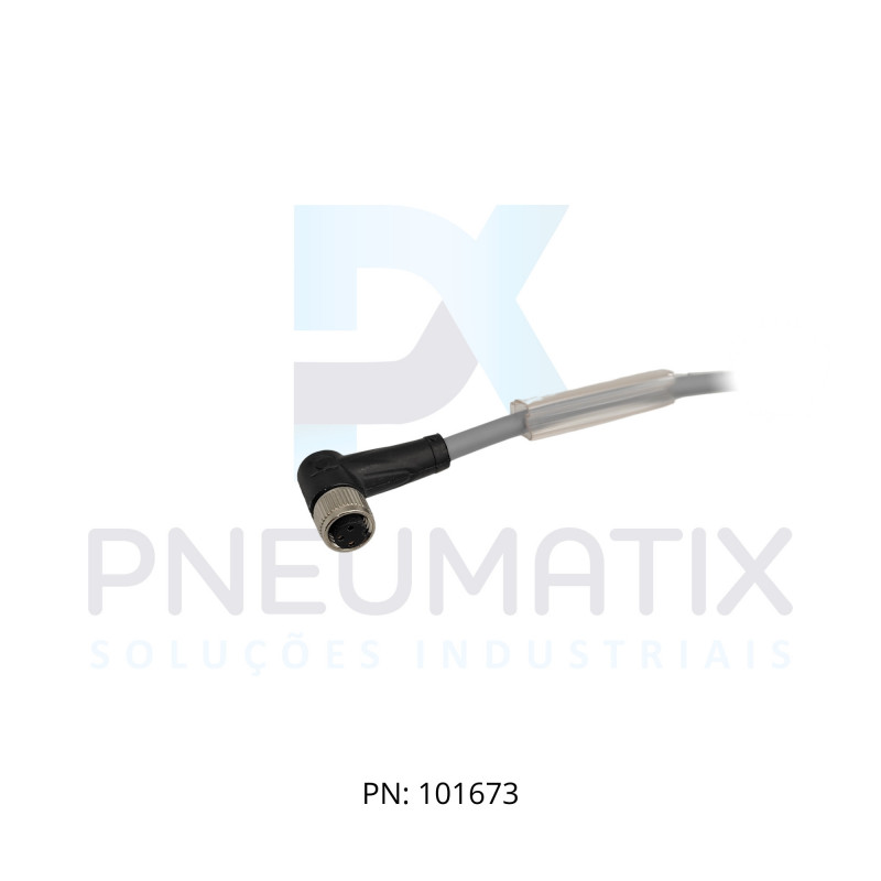 CABO C/CONECTOR 2MTS FEMEA ANGULAR M8 3 POLOS COR CINZA PUR V3-WM-2M-PUR PN:104022 PEPPERL