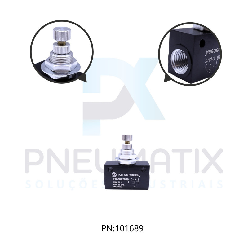 VALVULA CONTROLE FLUXO 1/4 NPT T1000A2800 NORGREN VALVULA CONTROLE FLUXO 1/4 NPT T1000A2800 NORGREN