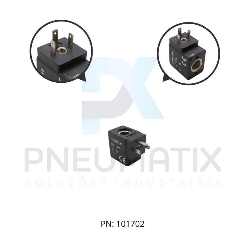 BOBINA TENSAO 12VCC POTENCIA 2,5 WATTS TAM.15MM NUCLEO 8,0MM SERIE V50 QM/50/12J/21 NORGREN MINI BOBINA TENSAO 12VCC POTENCIA 2,5 WATTS TAM.15MM NUCLEO 8,0MM SERIE V50 QM/50/12J/21 NORGREN MINI