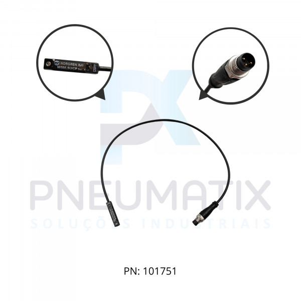 SENSOR MAGNETICO P/CIL.ALIM.10-60VAC 10-75VCC REED SWITCH NA CONECTOR M8 M/50/LSU/CP NORGREN