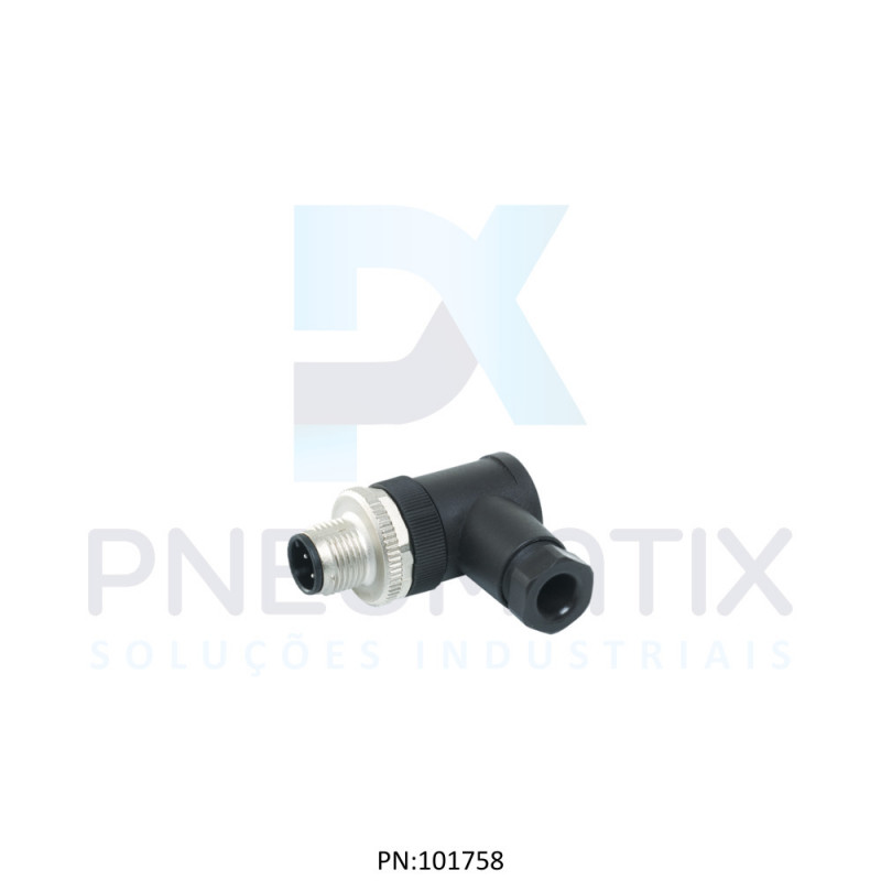 CONECTOR MACHO ANGULAR M12 4P.PARAFUSAVEL IP67 FIO 0,75MM2 TEN.MAX.250VAC/VCC 4A MAX.712821-0000000 MURRELEKTRONIK