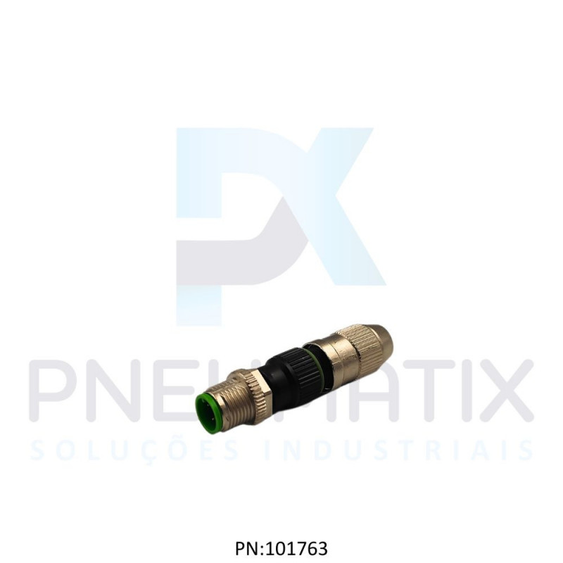 CONECTOR MOSA MACHO RETO M12 4P AUTOCRIMPANTE IP67 FIO 0,25-0,5MM2 TEN.MAX.32VAC/VCC CORRENTE MAX.4A 712481-0000000 MURR