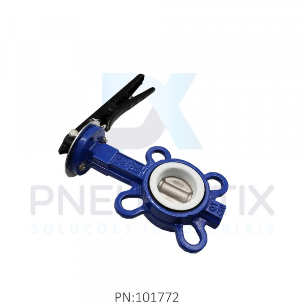 VALVULA BORBOLETA WAFER 2" CORPO FERRO FUND.DISCO INOX 304 VED.PRFE WP10ZB050 JELPC