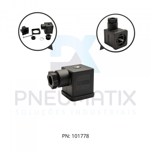 CONECTOR P/BOBINA 18MM FORMATO A TENSAO MAX.250VAC/VCC 10A MAX.729405-0000000 MURRELEKTRONIK