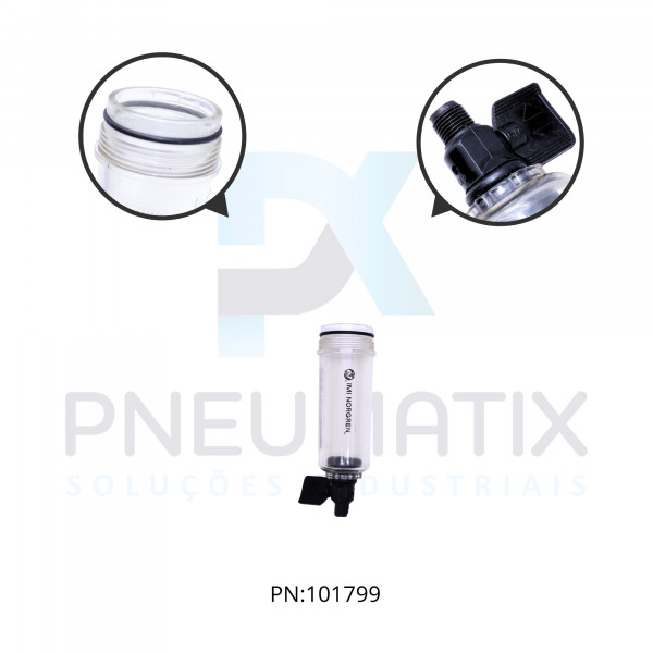 COPO PLASTICO C/DRENO MANUAL KIT 9225KIT-50 NORGREN