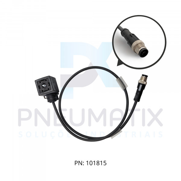 CABO C/CONECTOR 0,6MTS P/BOBINA FORM.A 2+PE TENSAO 24VAC/VDC C/LED M12 VMA-2+P/Z2-0,6M-PUR-V1-G PN:247708 PEPPERL