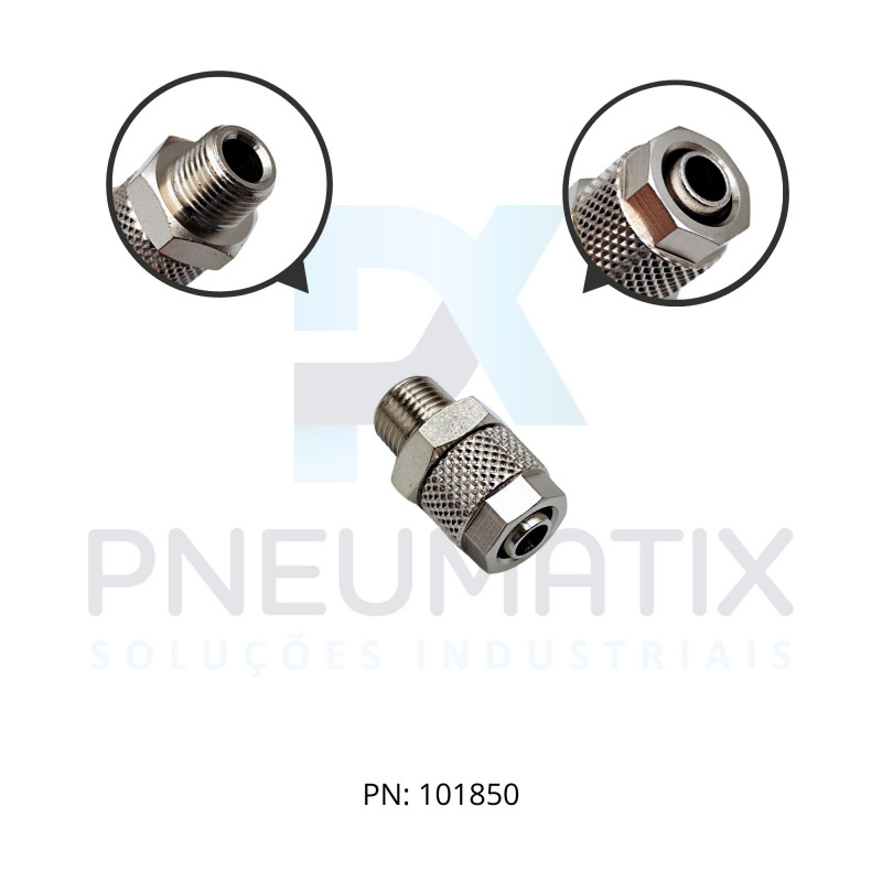 CONEXAO RETA MACHO METALICA 08MM X R.1/8 BSPT 241250818 NORGREN