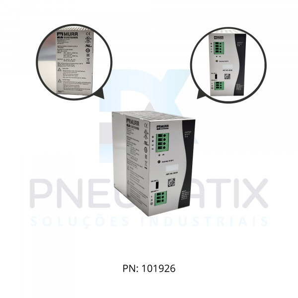 FONTE CHAVEADA MANOFASICA ECO RAIL ALIM.90-265VAC SAIDA 24VCC CORRENTE 10A ME85135 MURRELEKTRONIK