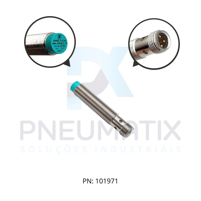 SENSOR IND.CIL.DIAM.12MM Sn:4MM N.FAC.ALIM.10-30VDC PNP NA M12 NBN4-12GM50-E2-V1 PN:087768 PEPPERL