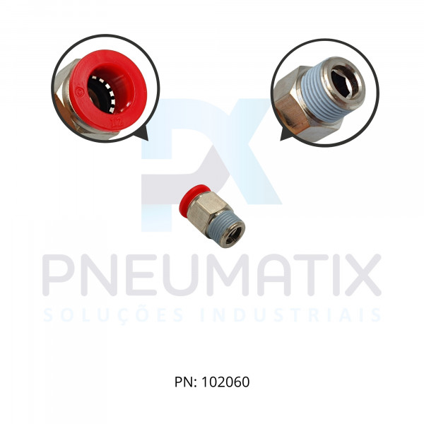 CONEXAO RETA MACHO PLASTICA 12MM X R.3/8 BSPT C01251238 NORGREN