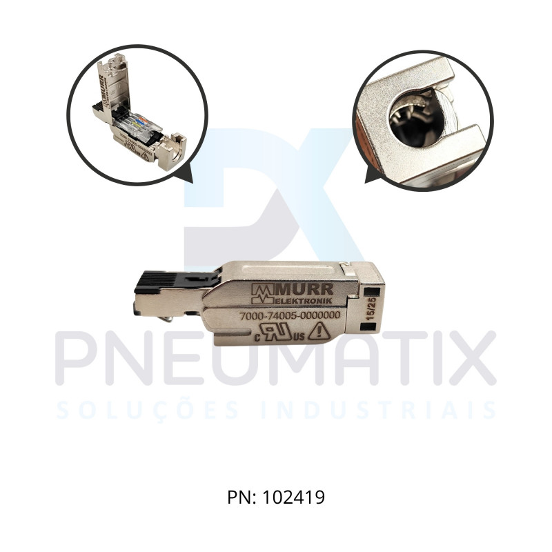CONECTOR RJ45 METAL MACHO RETO 4 POLOS PROFINET 774005-0000000 MURRELEKTRONIK