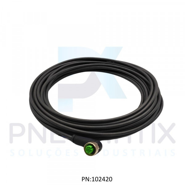 CABO C/CONECTOR 10MTS FEMEA ANGULAR M12 4 POLOS COR PRETO PUR 712341-6241000 MURRELEKTRONIK