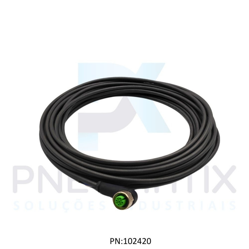 CABO C/CONECTOR 10MTS FEMEA ANGULAR M12 4 POLOS COR PRETO PUR 712341-6241000 MURRELEKTRONIK