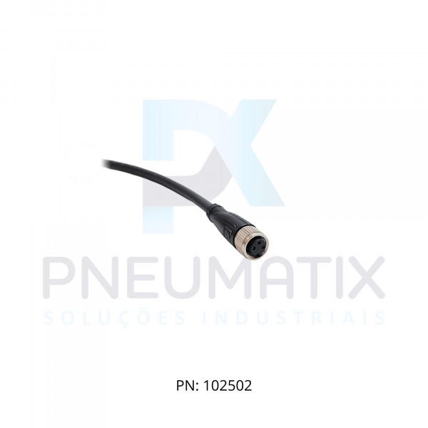 CABO C/CONECTOR 5MTS FEMEA RETO M8 3 POLOS COR PRETO PUR V3-GM-BK5M-PUR-U PN:217480 PEPPERL