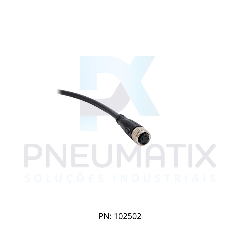 CABO C/CONECTOR 5MTS FEMEA RETO M8 3 POLOS COR PRETO PUR V3-GM-BK5M-PUR-U PN:217480 PEPPERL