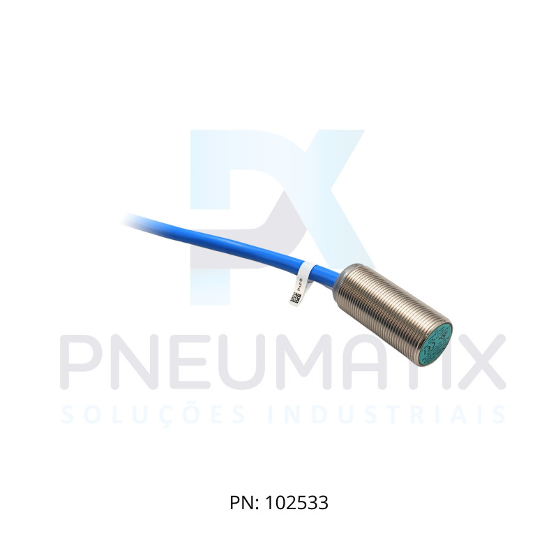 SENSOR IND.CIL.DIAM.18MM Sn:5MM FAC.ALIM.10-30VDC NPN NA CABO 5 MTS NCB5-18GM40-N0-5M PN:70133056 PEPPERL